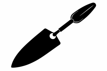 trowel silhouette line art vector illustration