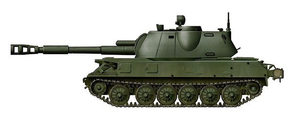 Prototype of self-propelled gun based on the ZSU-23-4 chassis and a turret from the 2S3 self-propelled gun © Tikros