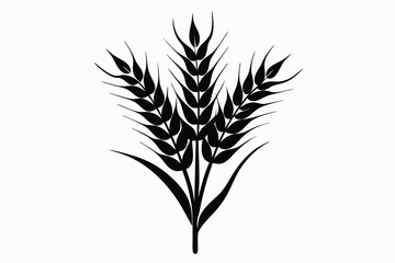wheat plant silhouette line art vector illustration