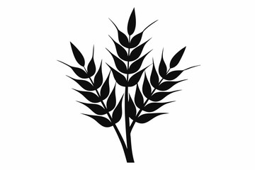 wheat plant silhouette line art vector illustration