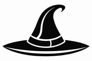 witch hat silhouette line art vector illustration