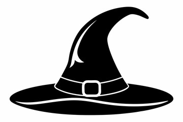 witch hat silhouette line art vector illustration