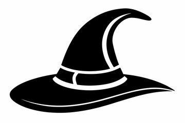 Fototapeta premium witch hat silhouette line art vector illustration