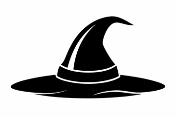 witch hat silhouette line art vector illustration
