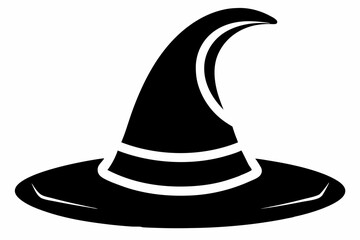 witch hat silhouette line art vector illustration