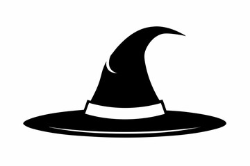 witch hat silhouette line art vector illustration