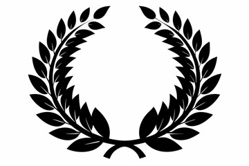 wreath silhouette line art vector illustration