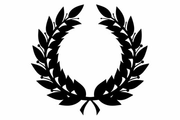 wreath silhouette line art vector illustration