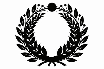 wreath silhouette line art vector illustration