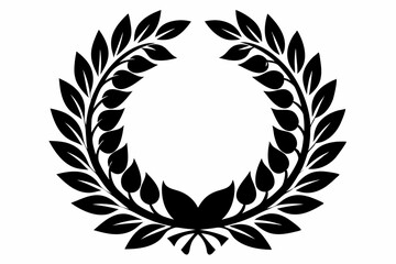 wreath silhouette line art vector illustration