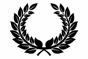 wreath silhouette line art vector illustration