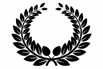 wreath silhouette line art vector illustration