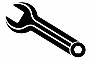 wrench silhouette line art vector illustration