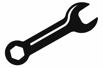 wrench silhouette line art vector illustration