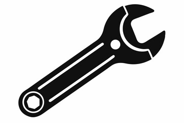 wrench silhouette line art vector illustration