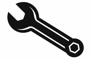 wrench silhouette line art vector illustration