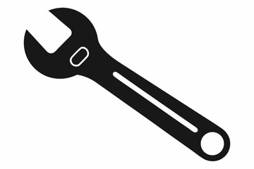 wrench silhouette line art vector illustration