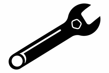 wrench silhouette line art vector illustration