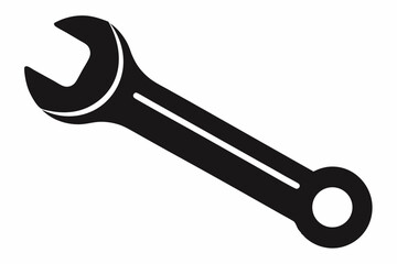 wrench silhouette line art vector illustration