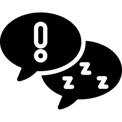 Sleep Speech Bubble Glyph Icon
