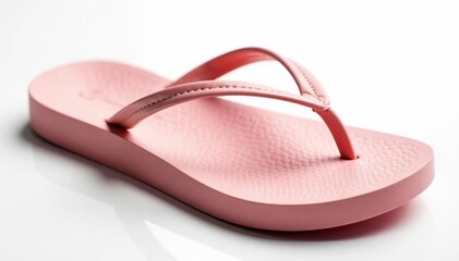 Fototapeta premium Close-up view of a flip-flop, white background, macro photography, detail photography