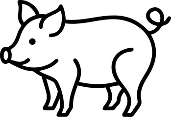 vector illustration of a cartoon pig