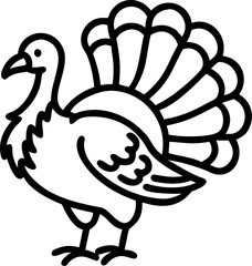 vector illustration of cartoon turkey