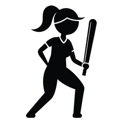 indian female cricket batter in action silhouette