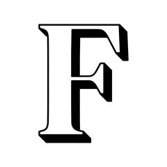 Letter F with shadow / Alphabet 