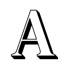Letter A with shadow / Alphabet 