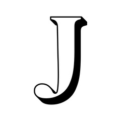 Letter J with shadow / Alphabet 