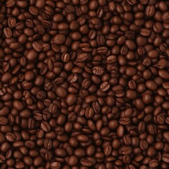 Obraz premium Roasted coffee beans creating a seamless pattern with rich brown hues and textured details perfect for background design