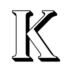 Letter K with shadow / Alphabet 