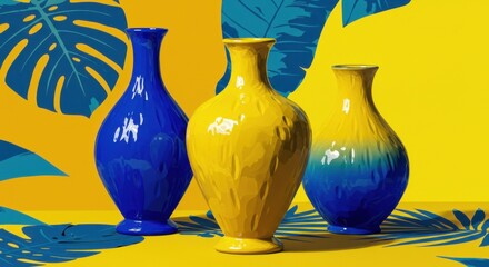 Vases Colorful Still Life Art