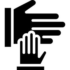 Baby Hand Holding Mother Glyph Icon