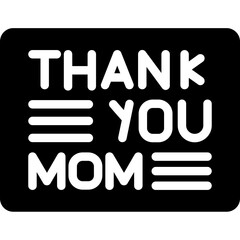 Thank You Mom Ribbon Glyph Icon