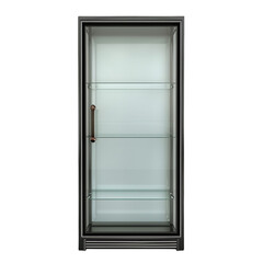 Single Door Empty Display Fridge Isolated on Transparent Background