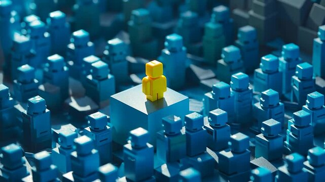 Unique Individual in a Crowd of Similar Figures