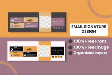 EMAIL SIGNETURE Template Geometric shape Colorful concepts print design 2 in 1 editing file.