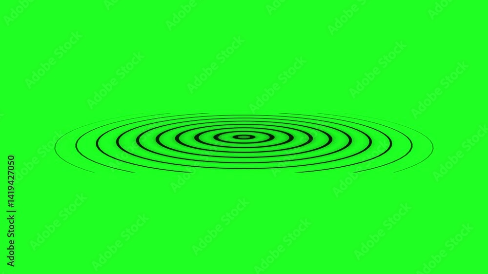 Poster animation of circular electric wave spreading with transparent channel. radio wave animation, scanni