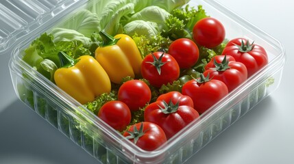 Fresh produce in clear container