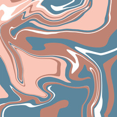 Blue and Peach Fluid Marble Abstract – Trendy Swirl Background