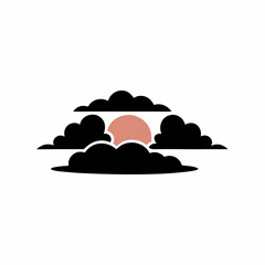 creative details Sunset sky icon Vector Illustration