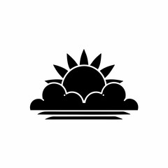 creative details Sunset sky icon Vector Illustration