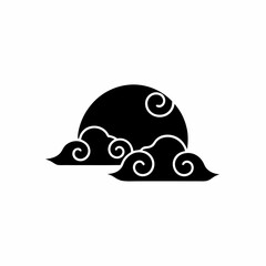 creative details Sunset sky icon Vector Illustration