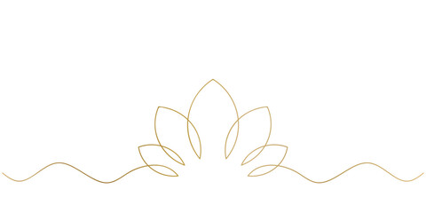 Lotus flower continuous one line art style vector EPS 10