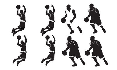 Men and women playing basketball