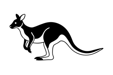 kangaroo vector silhouette illustration on white background