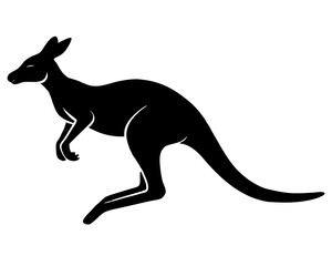kangaroo vector silhouette illustration on white background