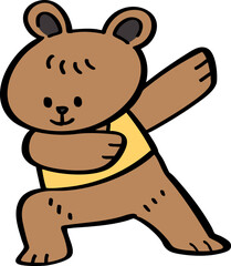 Obraz premium hand drawn cute cartoon character of a bear.